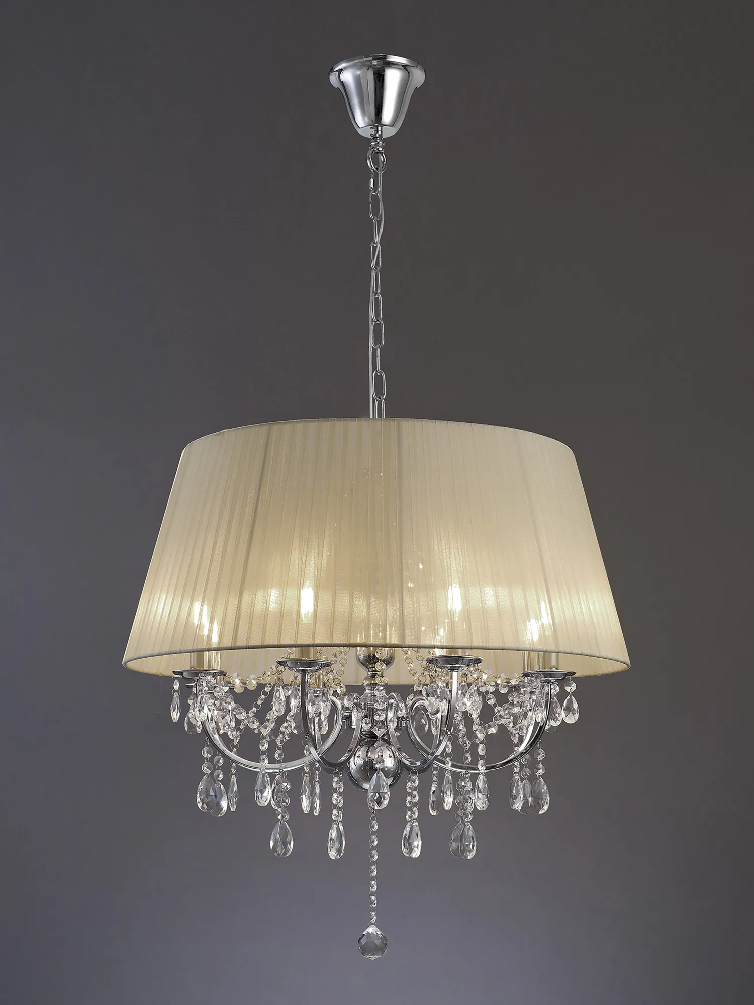 IL30056/SB  Olivia Crystal Pendant 8 Light Polished Chrome